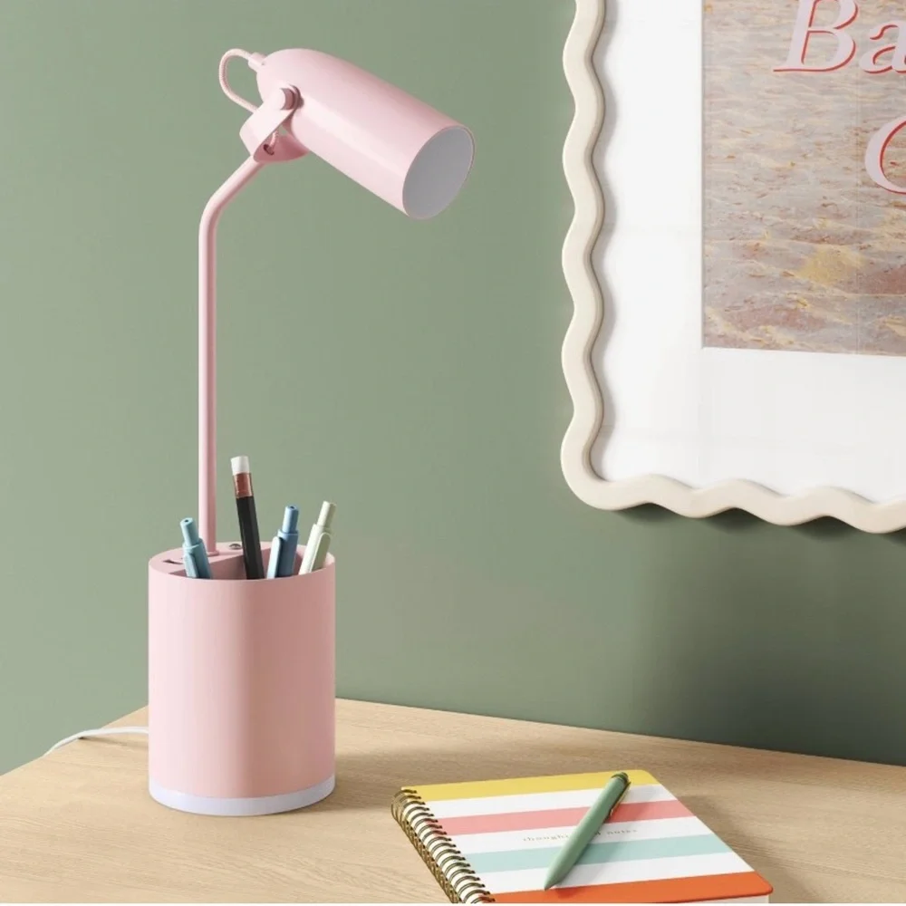 Room Essentials Task Lamp with Nightlight with Integrated LED Pink - Picture 3 of 6